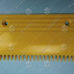 Гребенка входной площадки, FUJITEC, центральная, 22 зубца, 198x110 мм, пластик, желтая