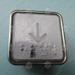 Кнопка вызова/приказа, CANNY, стрелка вниз, 24V, красная подсветка, квадратная, с кодом Брайля