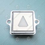 Кнопка вызова/приказа, KONE, KDS300, квадратная, Вверх, нержавейка, красная подсветка, 33 х 33 мм, высота 17 мм, антивандальная