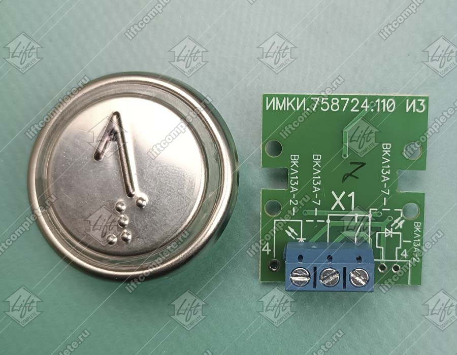 Кнопка вызова/приказа, ЩЛЗ, ВКЛ13А-7-4И, 1 этаж, с кодом Брайля, красная подсветка