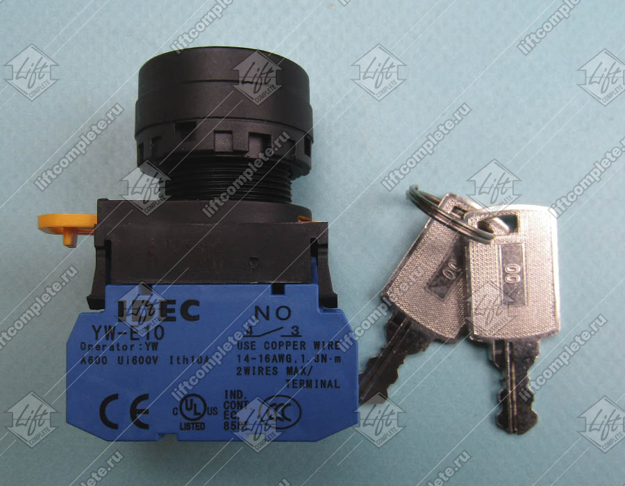 Пусковая ключевина, SJEC, с выключателем YW-E10, NO+NO, самовозвратная