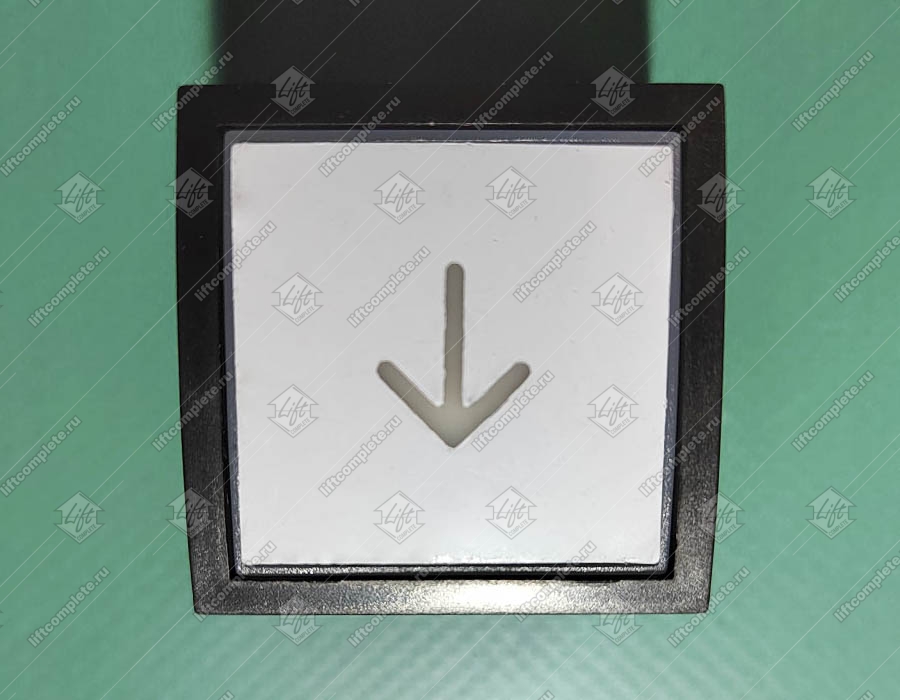 Кнопка вызова/приказа, DNDT Dongnan Elevator, квадратная, стрелка вниз, красная подсветка