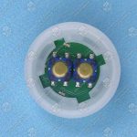 Базовый элемент кнопки приказа, KONE, тревога, белый ободок, янтарная подсветка