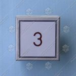 Кнопка 3 этаж, THYSSEN, тип KT40 STEP C, размер 40х40мм, красная подсветка