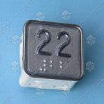 Кнопка вызова/приказа, SCHAEFER, MT42 RUS, 22 этаж, выдавленная надпись, с кодом Брайля, красная подсветка