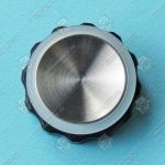 Кнопка вызова, XIZI OTIS, круглая, BR27B, синяя подсветка, шлифованная, с разъемом AMP