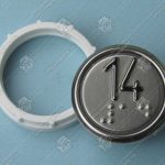 Кнопка вызова/приказа, VEGA Achille, 14 этаж, с кодом Брайля, красная подсветка (разъем MLSU)