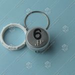 Кнопка вызова/приказа, VEGA Venus, 6 этаж, с кодом Брайля, красная подсветка (разъем MLEP TH)