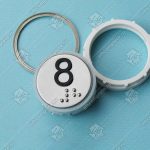 Кнопка вызова/приказа, VEGA Venus, 8 этаж, с кодом Брайля, красная подсветка (разъем MLA)