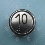 Кнопка вызова/приказа, КМЗ, ВК-32-5Б, 10 этаж, с кодом Брайля, красная подсветка (разъем MLB)