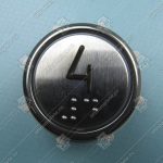 Кнопка вызова/приказа, КМЗ, ВК-32-5Б, 4 этаж, с кодом Брайля, красная подсветка (разъем MLB)