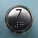 Кнопка вызова/приказа, КМЗ, ВК-32-5Б, 7 этаж, с кодом Брайля, красная подсветка (разъем MLB)