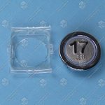 Кнопка вызова/приказа, KLEEMANN, 17 этаж FMR BS, синяя подсветка, с кодом Брайля