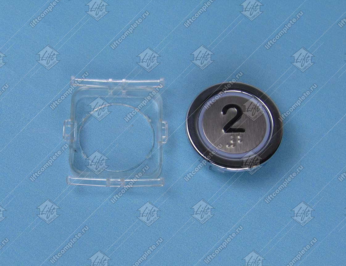 Кнопка вызова/приказа, KLEEMANN, 2 этаж FMR BS синяя подсветка, с кодом Брайля