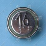 Кнопка вызова/приказа, ЩЛЗ, ВКЛ13А-7-4И, 16 этаж, с кодом Брайля, красная подсветка